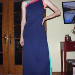Vintage 90s Color Blocked Maxi Dress